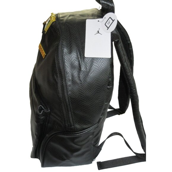 Jordan Regal Air Black Gold Faux Leather Backpack Travel Bag Black Snake NWT - Picture 4 of 7